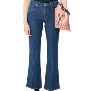 Sonia Rykiel Paris Stretch Denim Jean Middle Seam Flare Medium Wash
